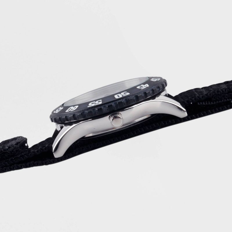 Kids' Disney Mickey Mouse Time Teacher Nylon Strap Watch - Black