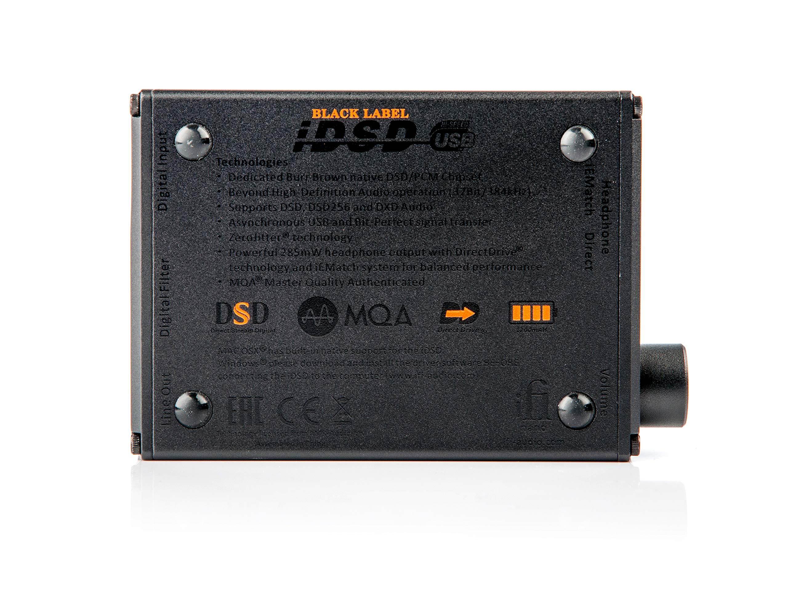 iFi Nano iDSD Black Label Portable USB DAC and Headphone Amplifier with MQA and DSD. Use with Smartphones/Digital Audio Players/Tablets/Laptops - Headphone Upgrade