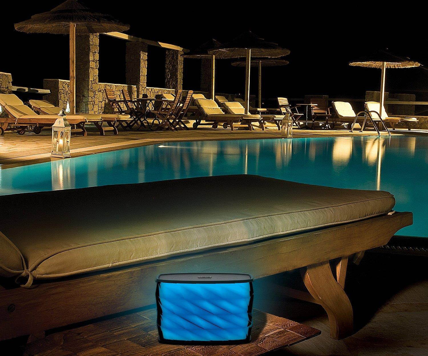 iHome iBT84 Portable Splashproof Color Changing 10 Hour Rechargeable Bluetooth Stereo Speaker with Speakerphone and Built-In Power Bank