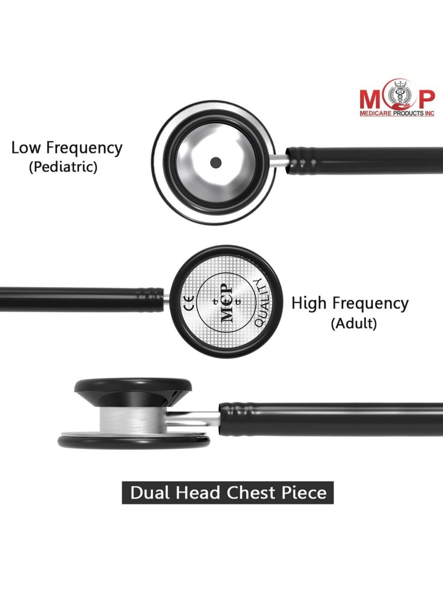 MCP Dual Head Stethoscopes (Black)