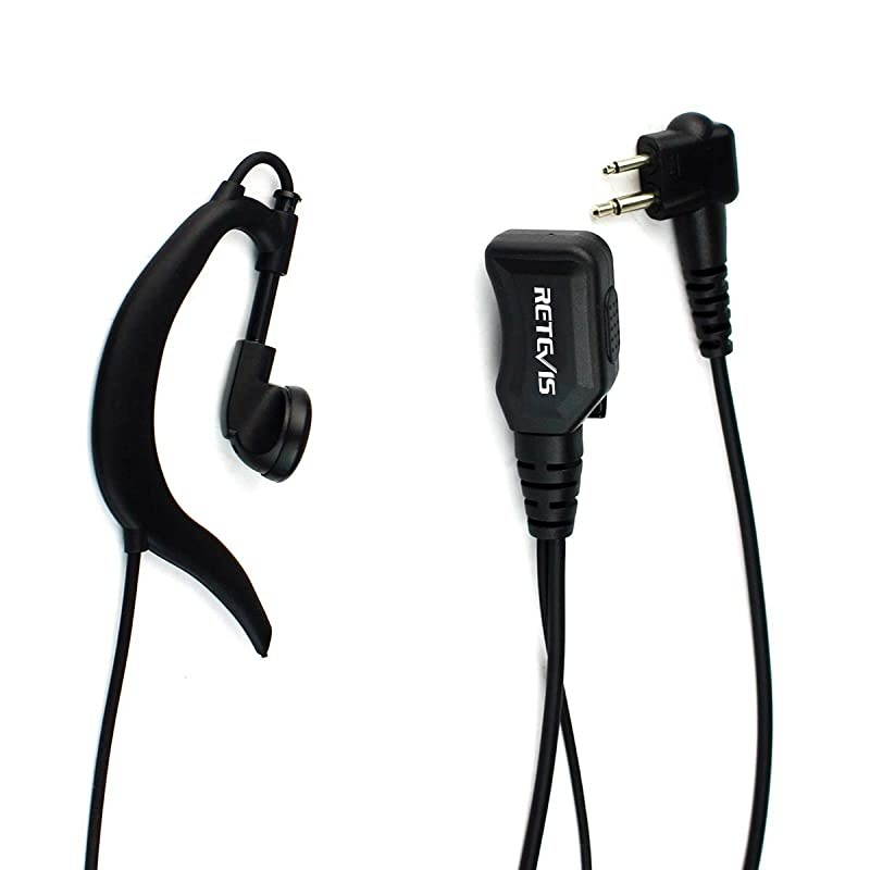 Walkie Talkies Headset with Mic 2 Pin G Shape Volume Adjustable Earpiece for Motorola CP200 P100 CLS1410 GP2000 P1225 2 Way Radios 10 Pack