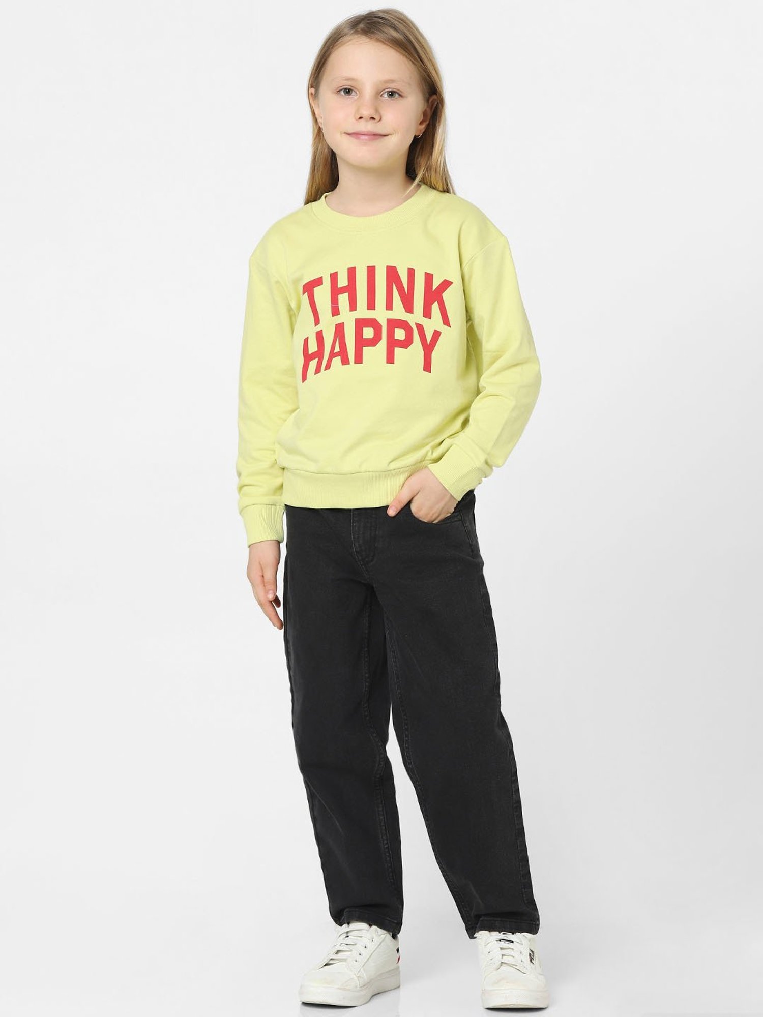 KIDS ONLY Green Graphic Print Full Sleeves Sweatshirt