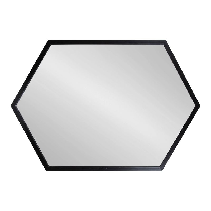 24" x 36" Laverty Hexagon Wall Mirror Black - Kate & Laurel All Things Decor