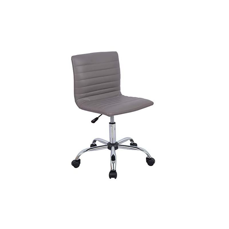 Basics Modern, Low-Back, Adjustable, Swivel, Armless Office Task Desk Chair with Casters, Gray
