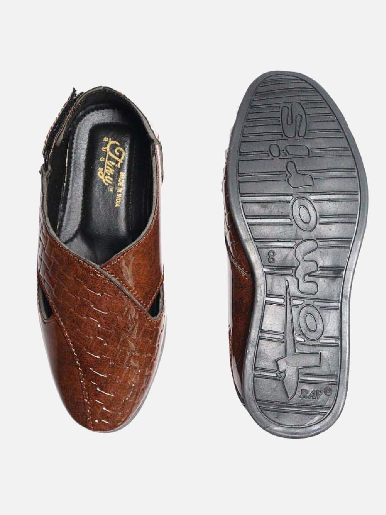 Tiny Bugs Boys Tan Party Wear Slip Ons