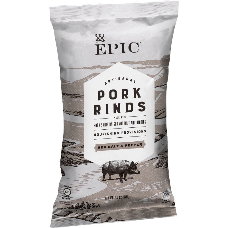 EPIC Sea Salt & Pepper Pork Rinds - 2.5oz