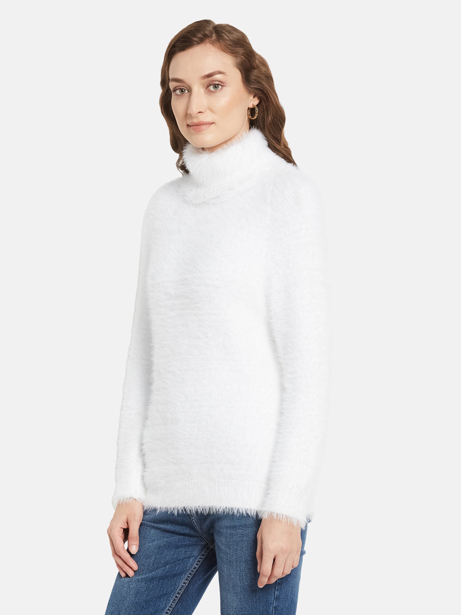 METTLE White High Neck Pullover