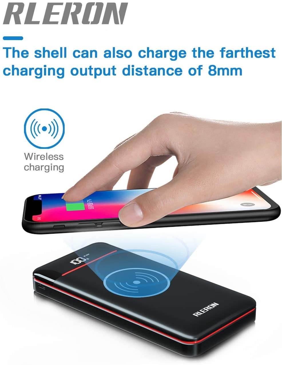 Wireless Portable Charger 25000mAh Power Bank with 3 Outputs& 2 Inputs Huge Capacity Backup Battery with LCD Display Compatible with Smart PhonesAndroid PhoneTablet and More