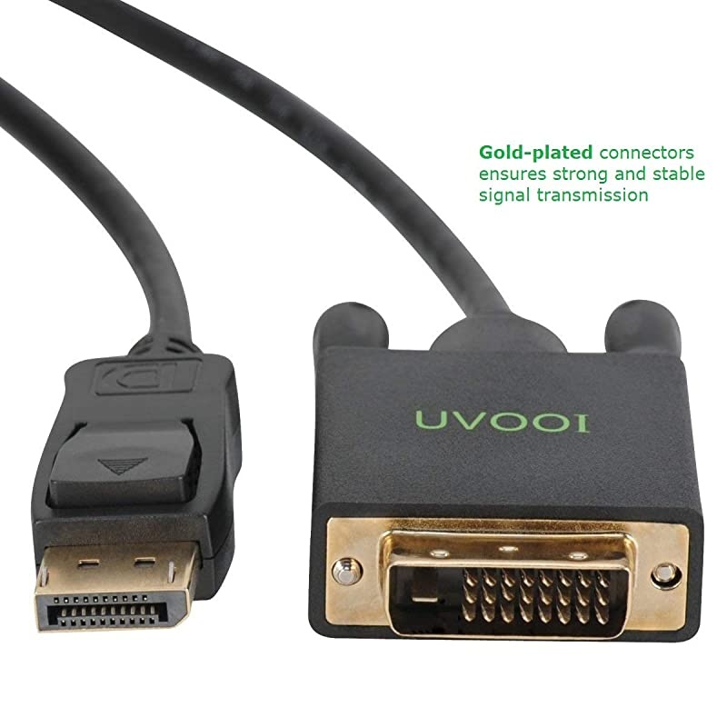 DisplayPort to DVI Cable 66 Feet  Display Port DP to DVID Male to Male Cable Adapter Compatible with PC Laptop HDTV Projector Monitor More GoldPlated