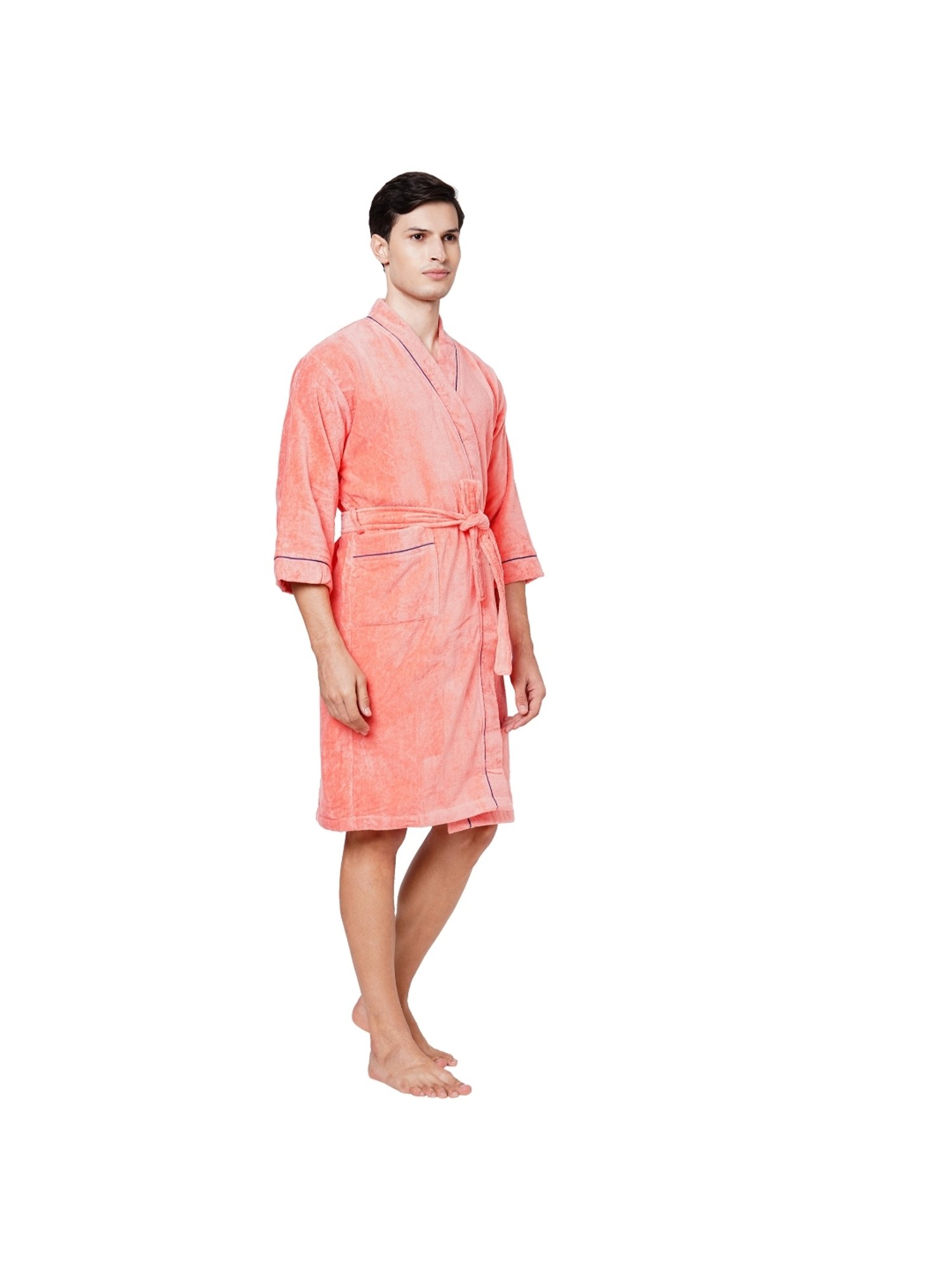Spaces Coral 380 GSM Cotton Quick Dry High Loft Ultra Soft Bathrobe