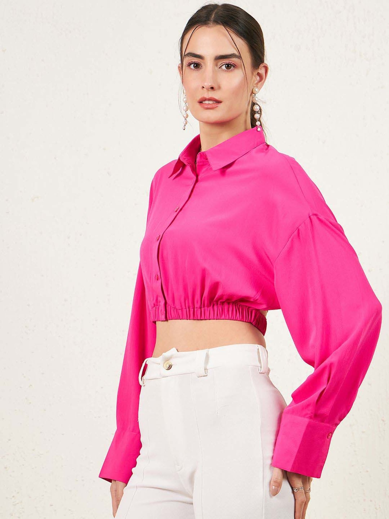 Rare Pink Slim Fit Crop Top
