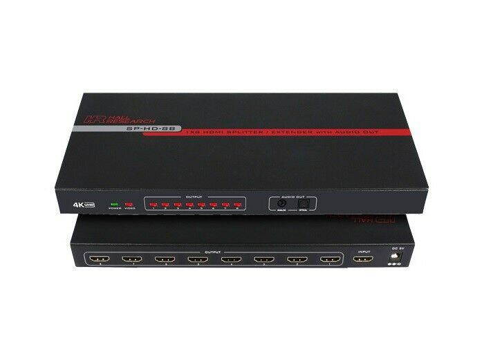 Hall Research SP-HD-8B 8-Ch HDMI Splitter w Analog/Optical Audio Output/4K