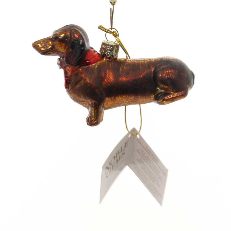Holiday Ornaments 2.5" Dachshund Noble Gems Hand Crafted Glass  -  Tree Ornaments
