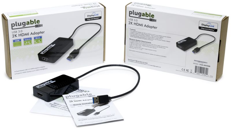 Plugable USB 3.0 to HDMI Video Graphics Adapter with Audio for Multiple Monitors up to 2560x1440 Supports Windows 10, 8.1, 7, XP, and Mac