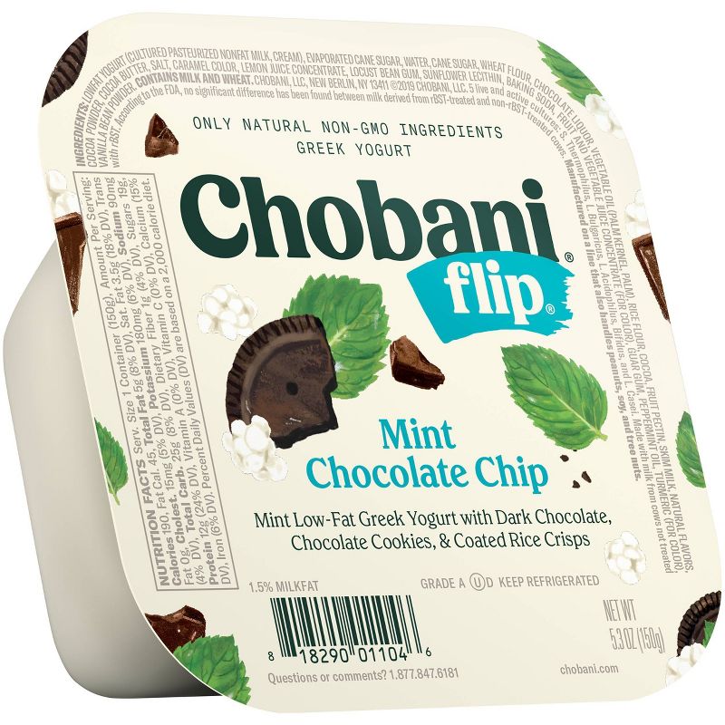 Chobani Flip Mint Chocolate Chip Low Fat Greek Yogurt - 5.3oz