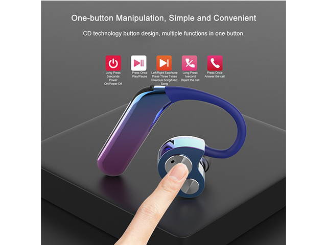 AutofeelSunriseoffice TWS Bluetooth V5.0 Earphone Headset Wireless Headphone With Mic 3D Bass Stereo Double Dynamic 4 Drive Unit IPX7 Waterproof Sport Earbuds