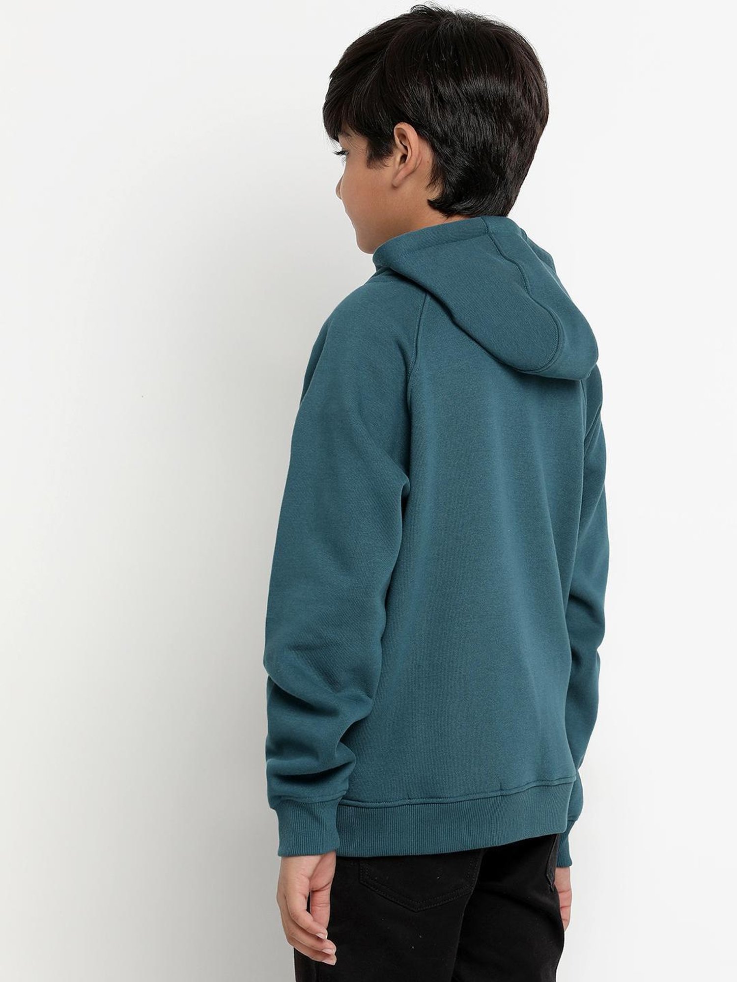 Lil Tomatoes Kids Teal Solid Full Sleeves Sweatshirt