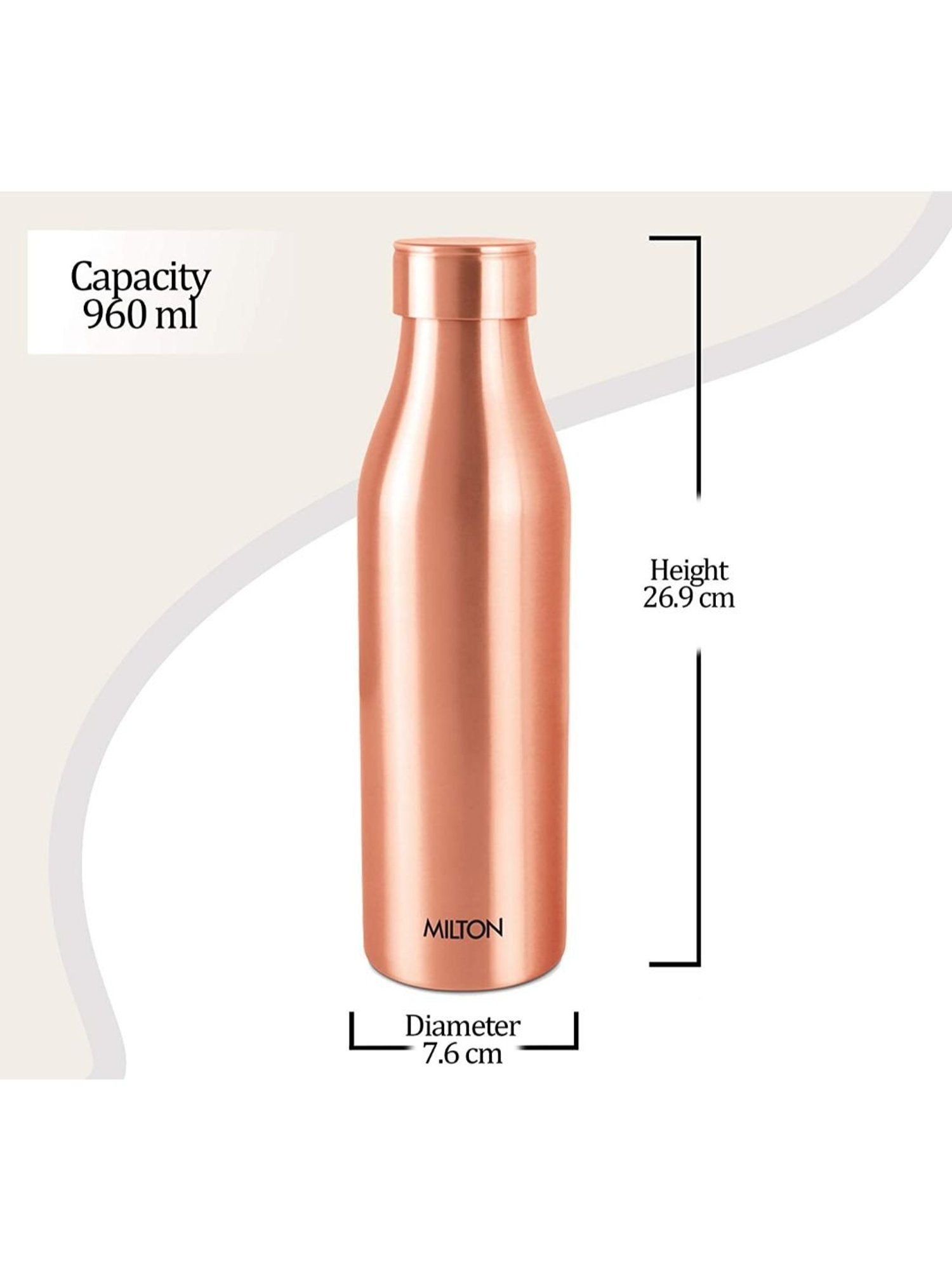 Milton Copper Thermosteel Vaccum Insulated Hot & Cold Water Bottle (0.98 L)