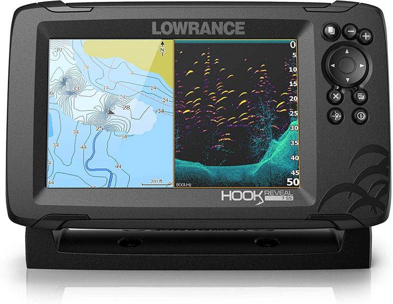 Lowrance HOOK Reveal 7 SplitShot - 7-inch Fish Finder with SplitShot Transducer, Preloaded C-MAP US Inland Mapping