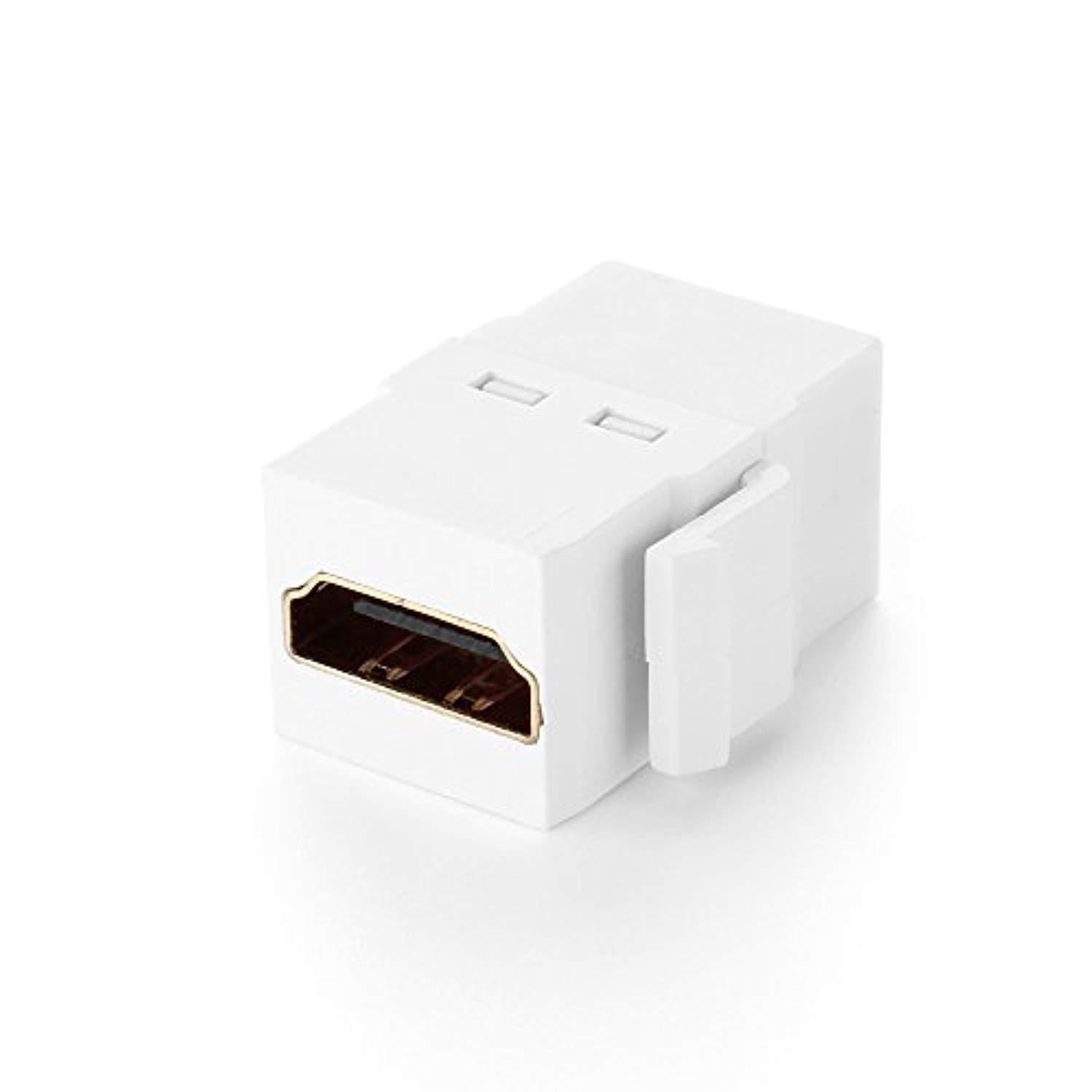 tnp hdmi keystone jack insert snap in female gold plated connector inline coupler adapter port for wall plate outlet panel - su
