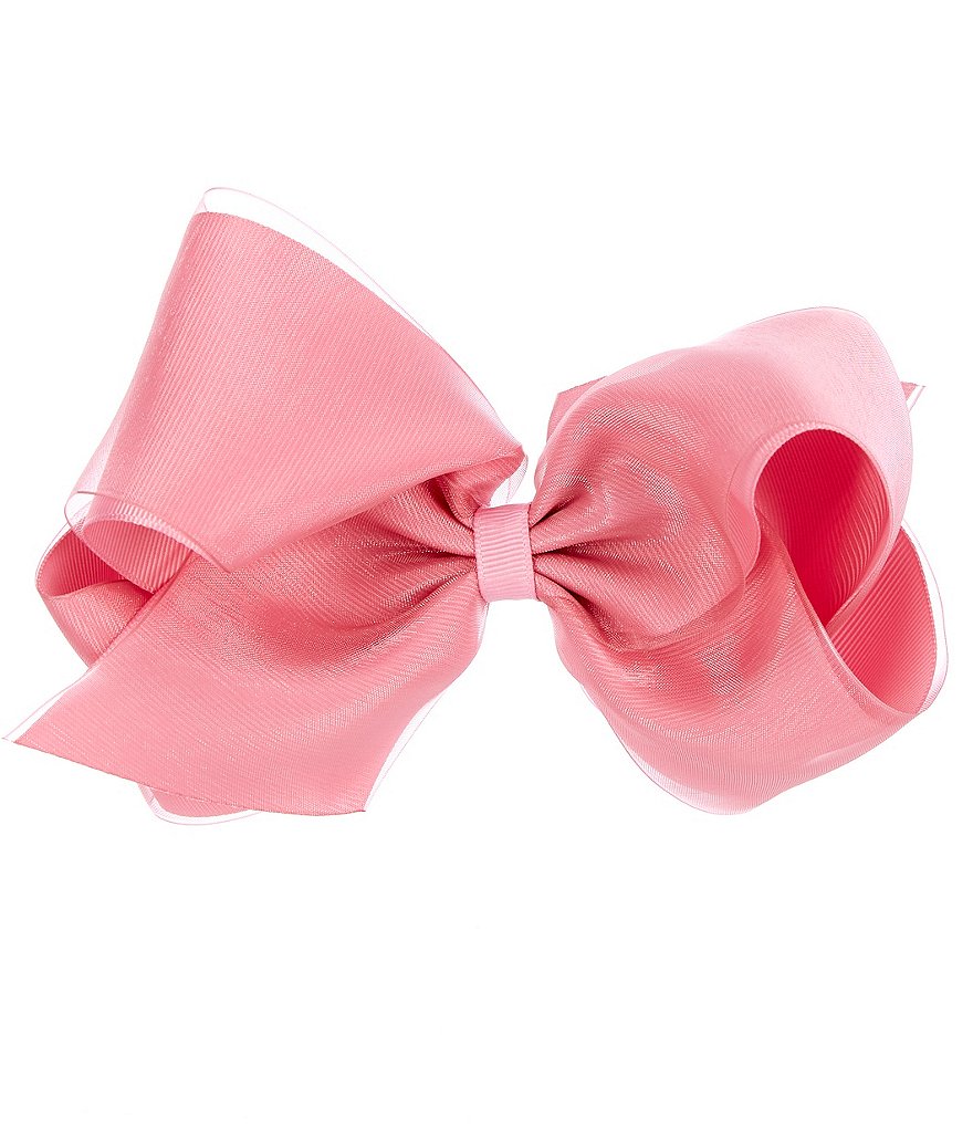 Copper Key Girls Organza-Overlay King Bow