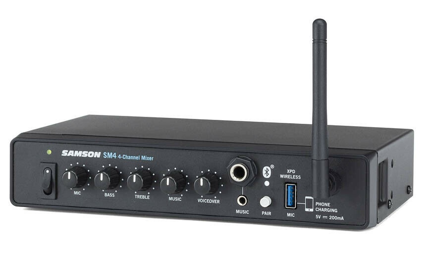 Samson SM4 4-Channel Line Mixer with Bluetooth Connectivity