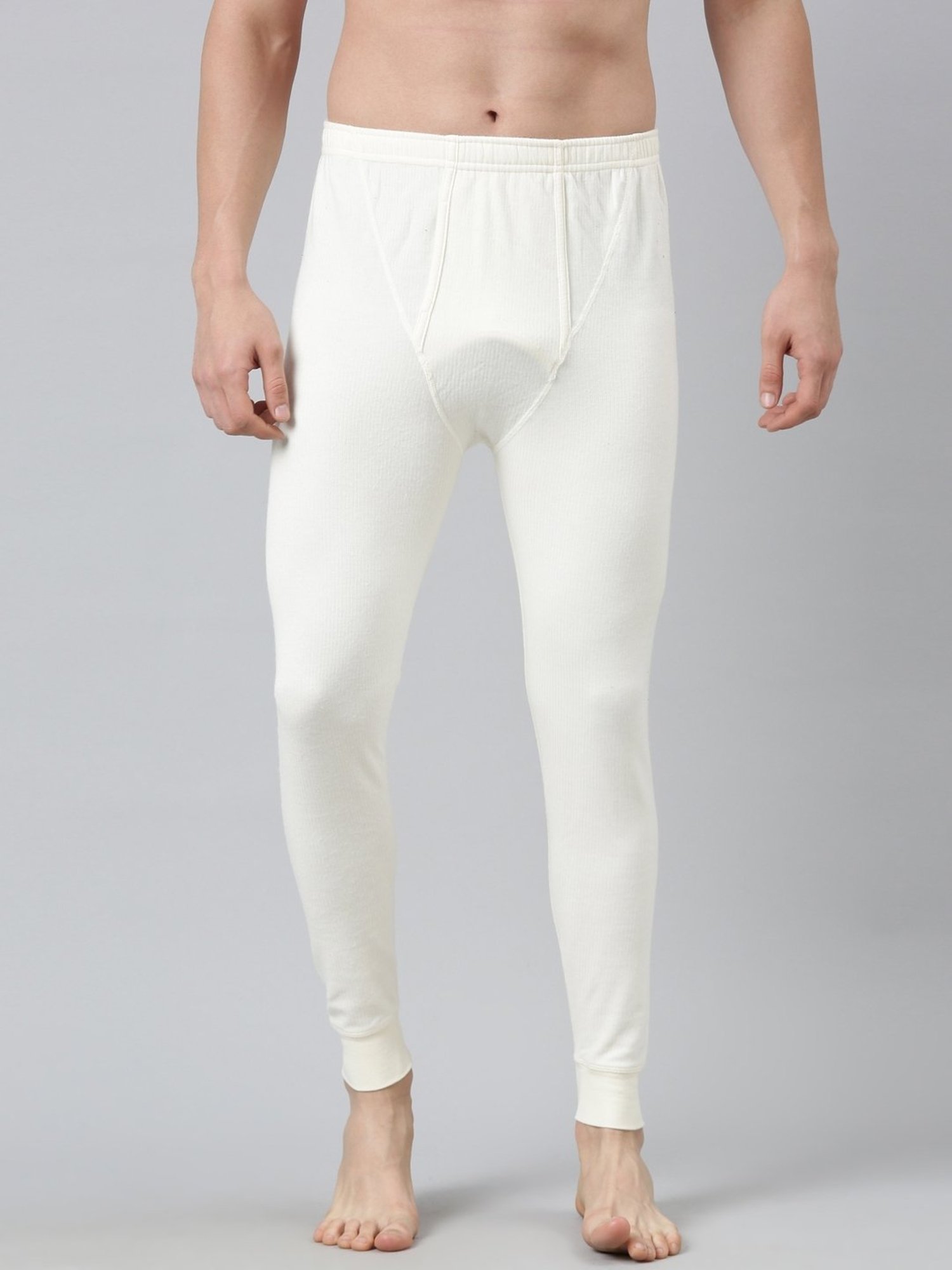 Dixcy Scott Maximus White Cotton Skinny Fit Thermal Bottoms