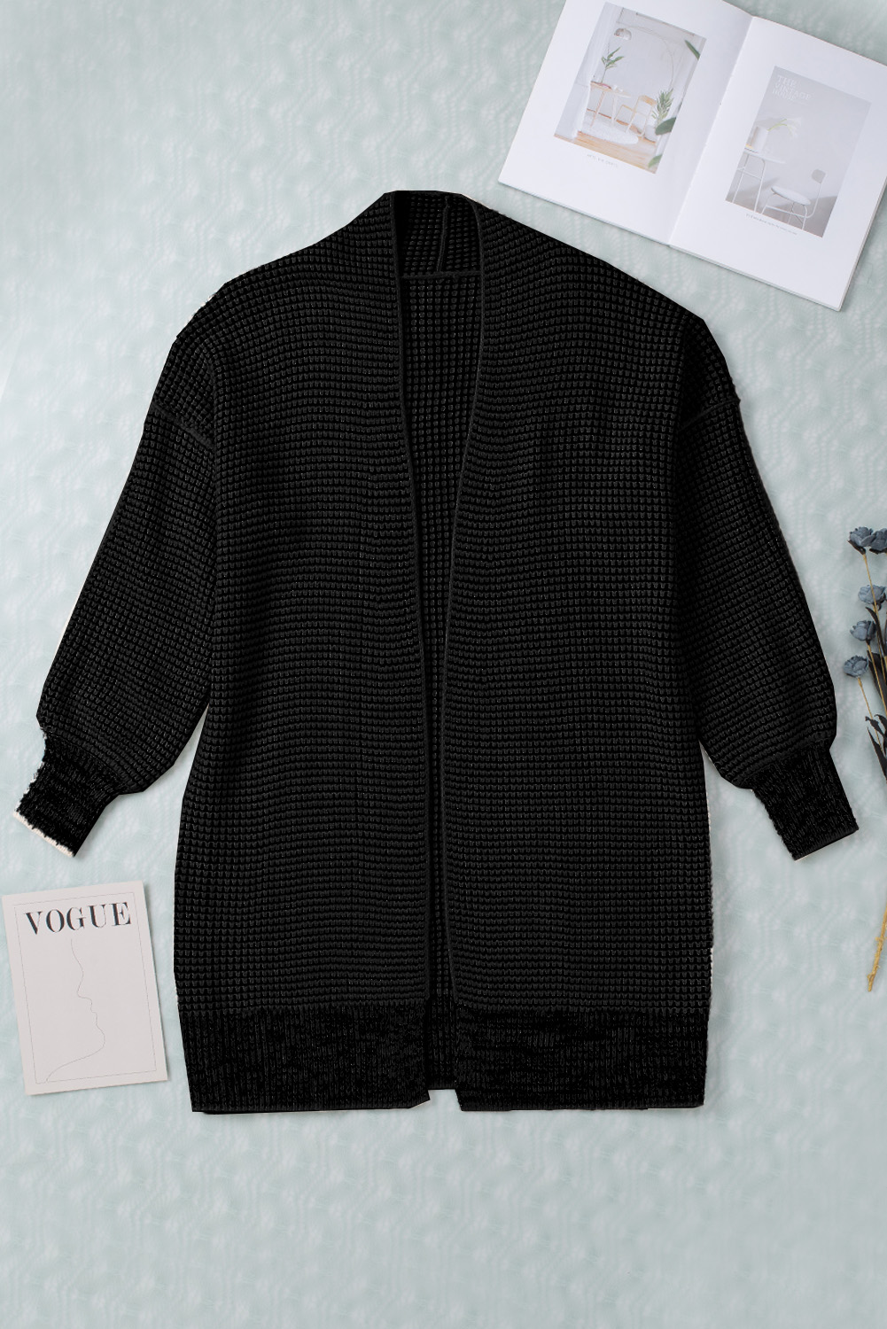 Karen Kane Long Sleeve Asymmetrical Hem Round Neck Sweater