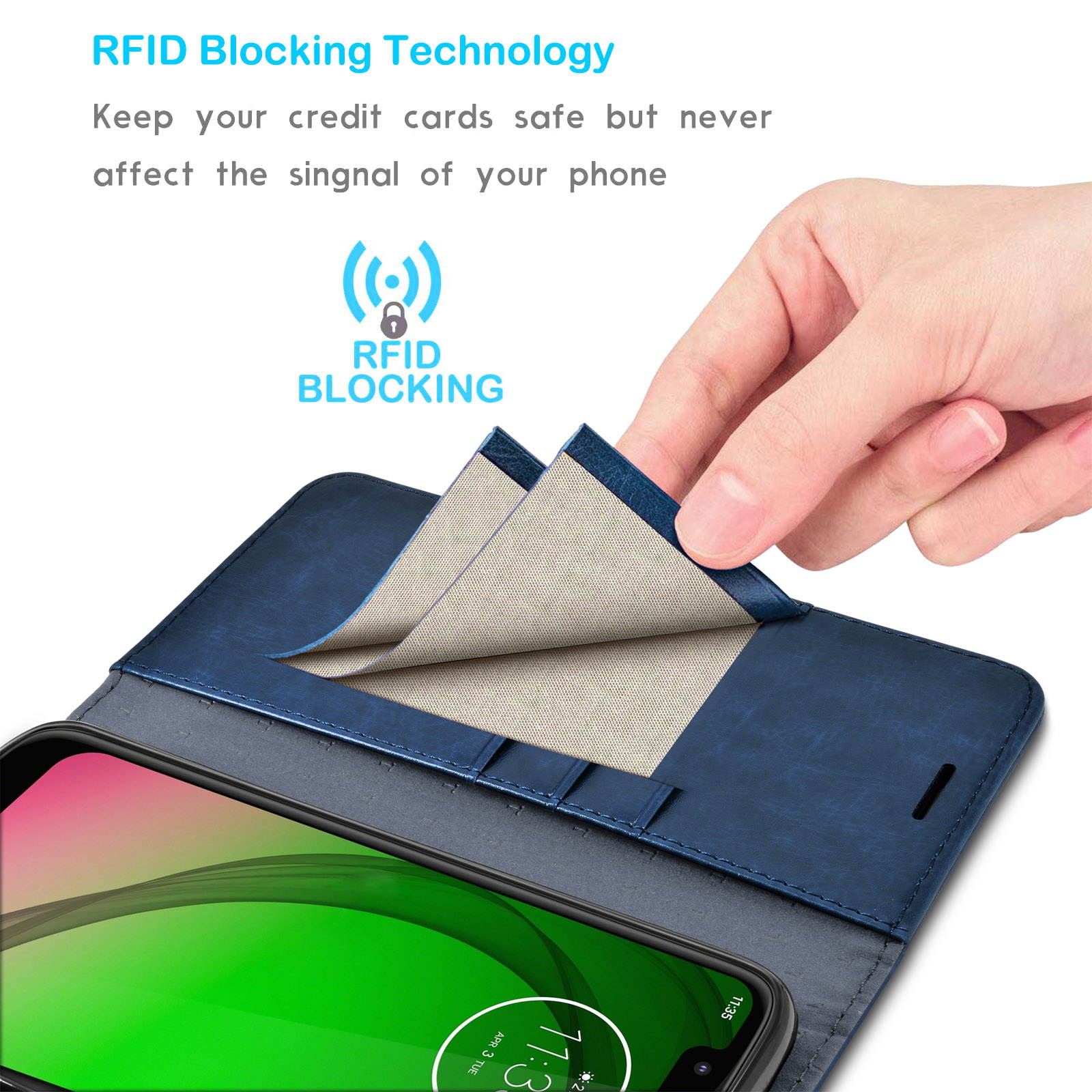 Moto G7 Power Case, Motorola Moto G7 Optimo Maxx/Moto G7 Supra Wallet Case, Tekcoo Premium [RFID Blocking] Cash ID Credit Card Slots Holder Carrying Vegan Leather Folio Flip Cover Cases [Black]