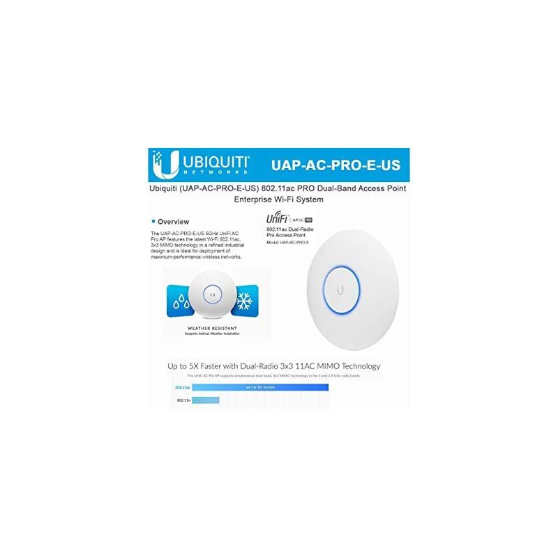 UniFi AP AC PRO 802.11ac Scalable Enterprise Wi-Fi Access Point (UAP-AC-PRO-E-US) PoE Adapter Sold Separately
