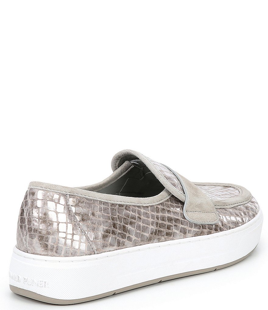 Donald Pliner Richie Metallic Croco Print Sneaker Loafers