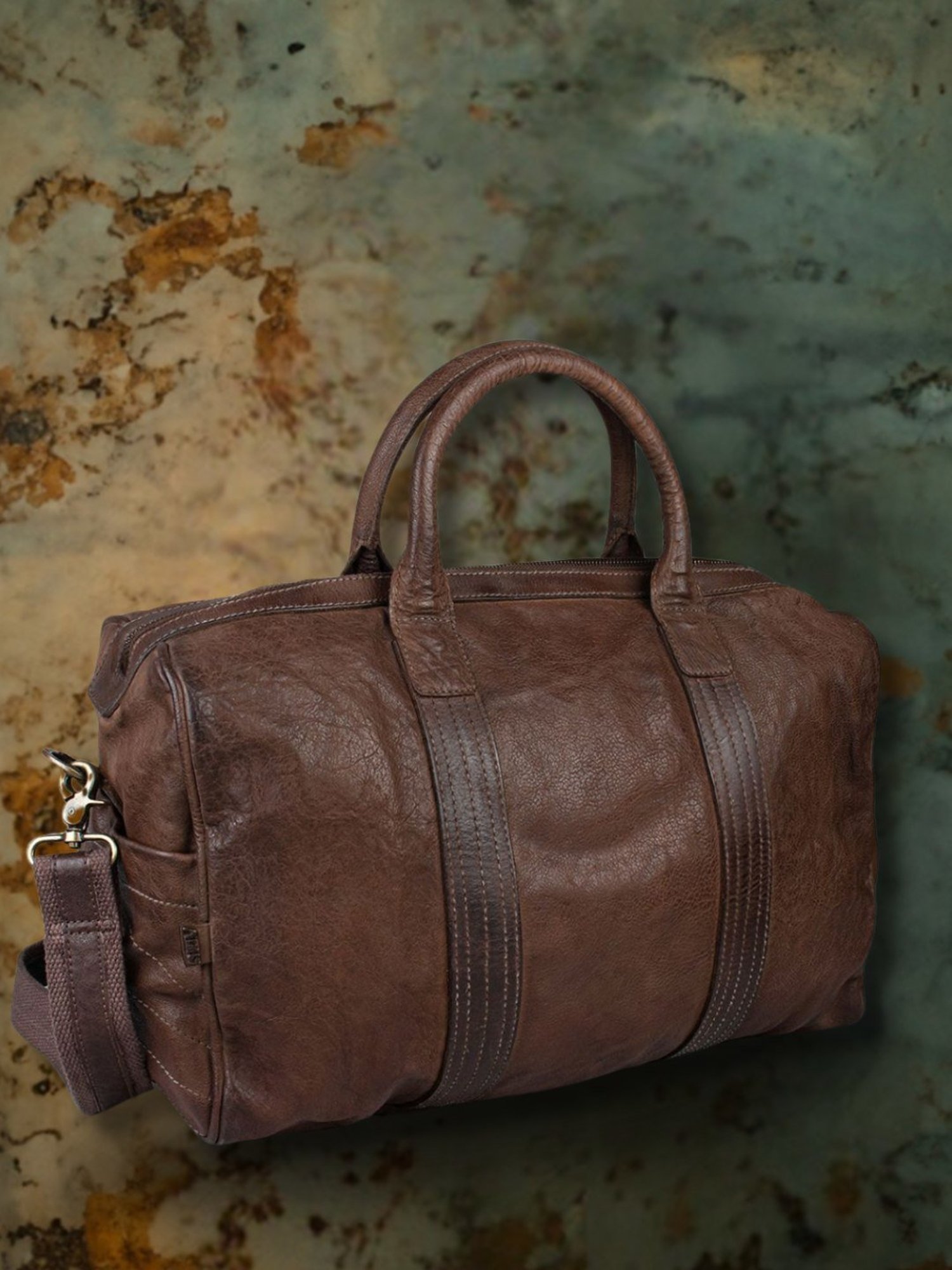 Art N Vintage Alexander Brown Leather Solid Extra Large Duffle Bag