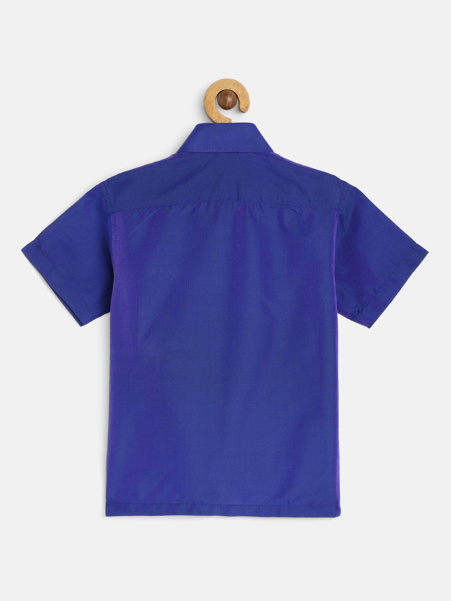 THANGAMAGAN Kids Royal Blue Solid Lining Shirt