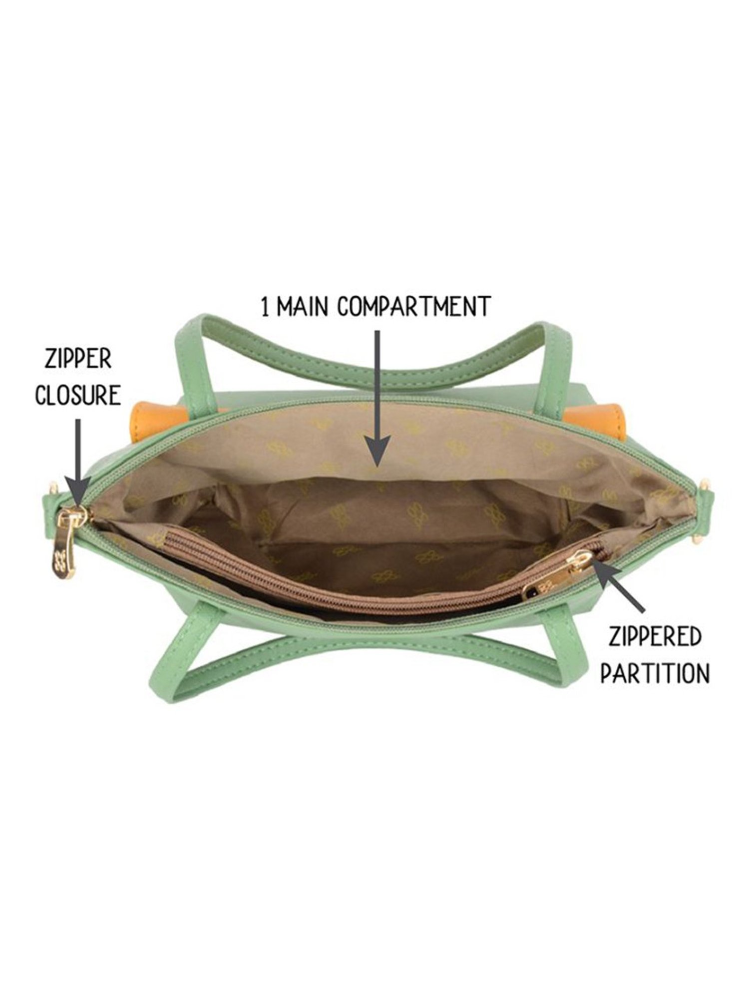 Baggit Green Small Tote Bag