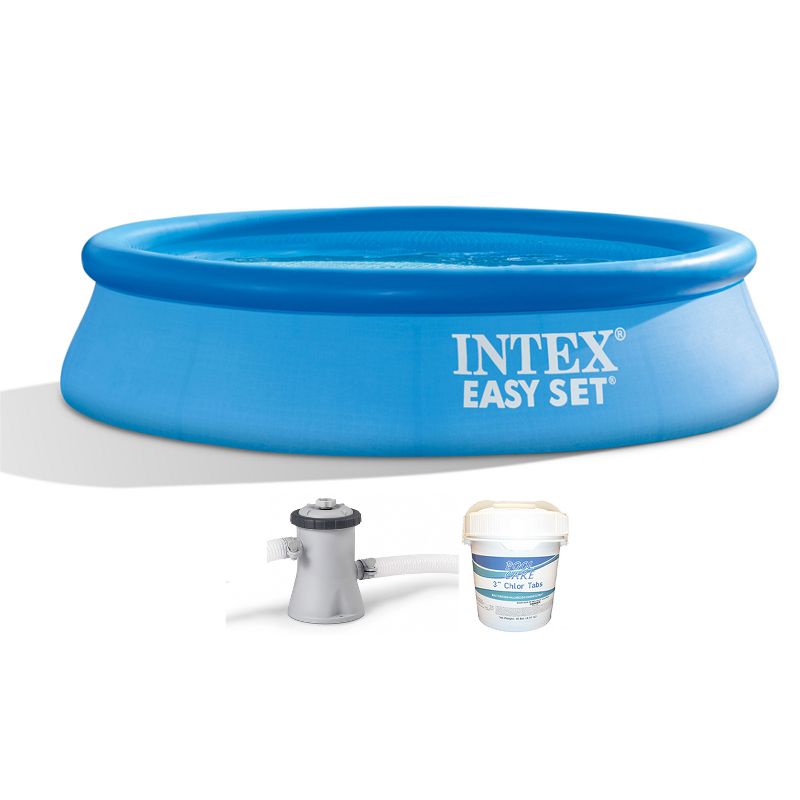 Intex 18ft x 48in Easy Set Above Ground Pool with Pump & Krill Automatic Vacuum