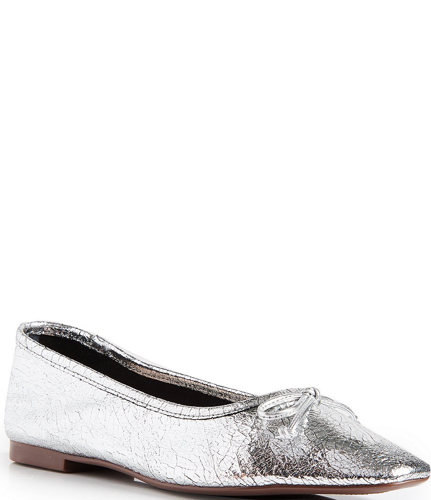 Schutz Arissa Metallic Leather Ballerina Flats