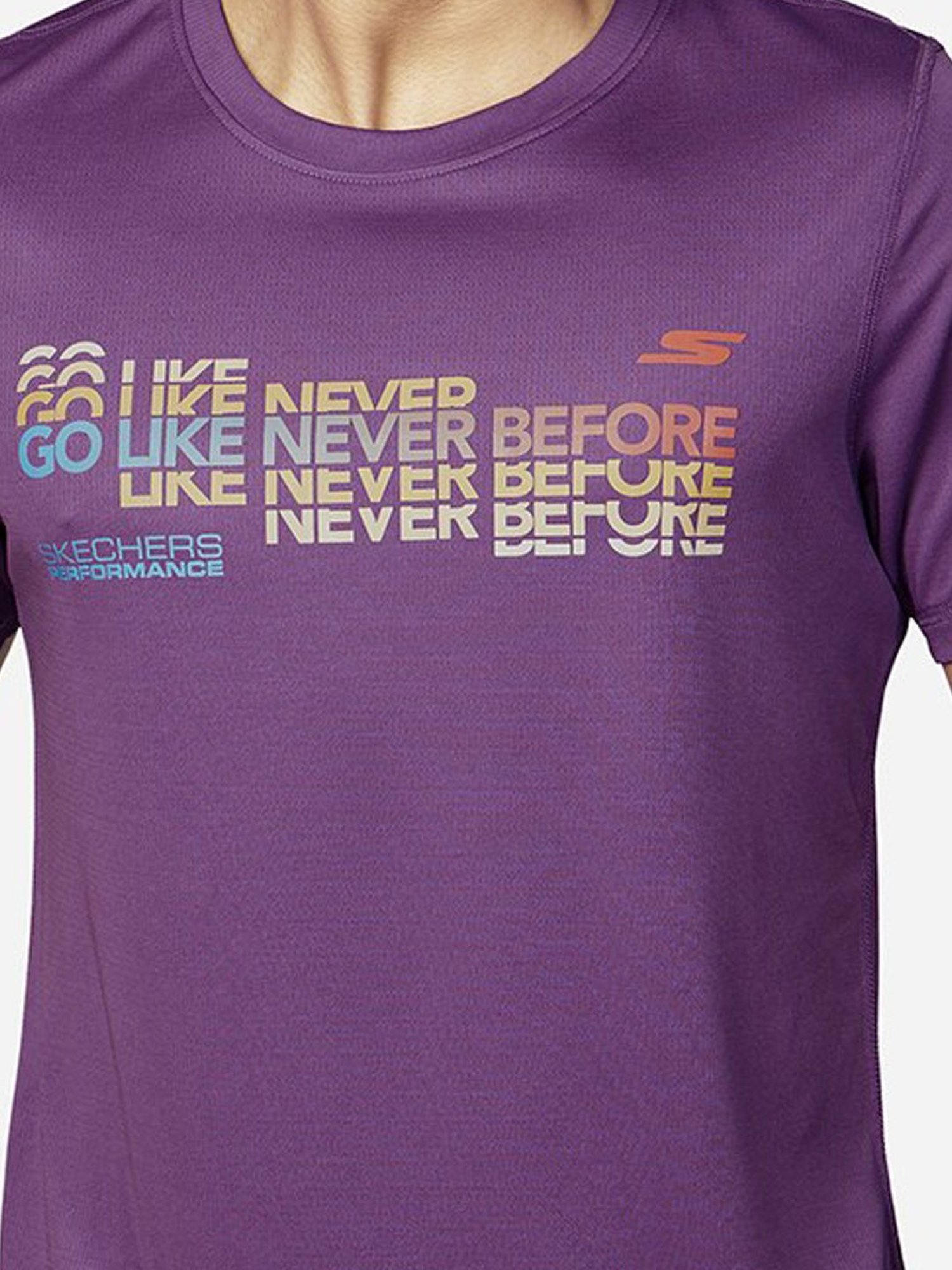 Skechers Purple Regular Fit Printed T-Shirt
