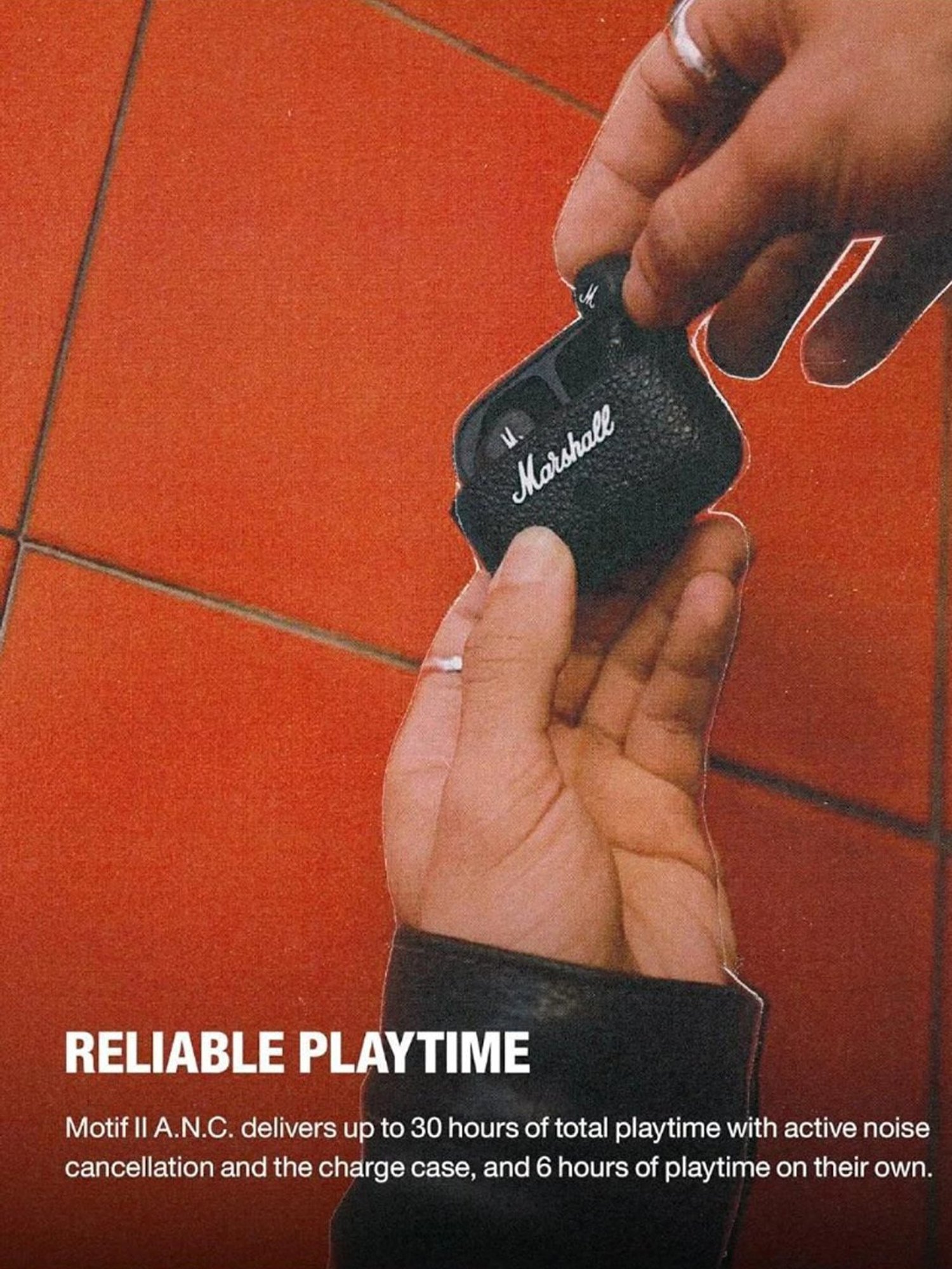 Marshall Motif II ANC In Ear BT Earbuds with Noise Cancelling (Black, True Wireless)