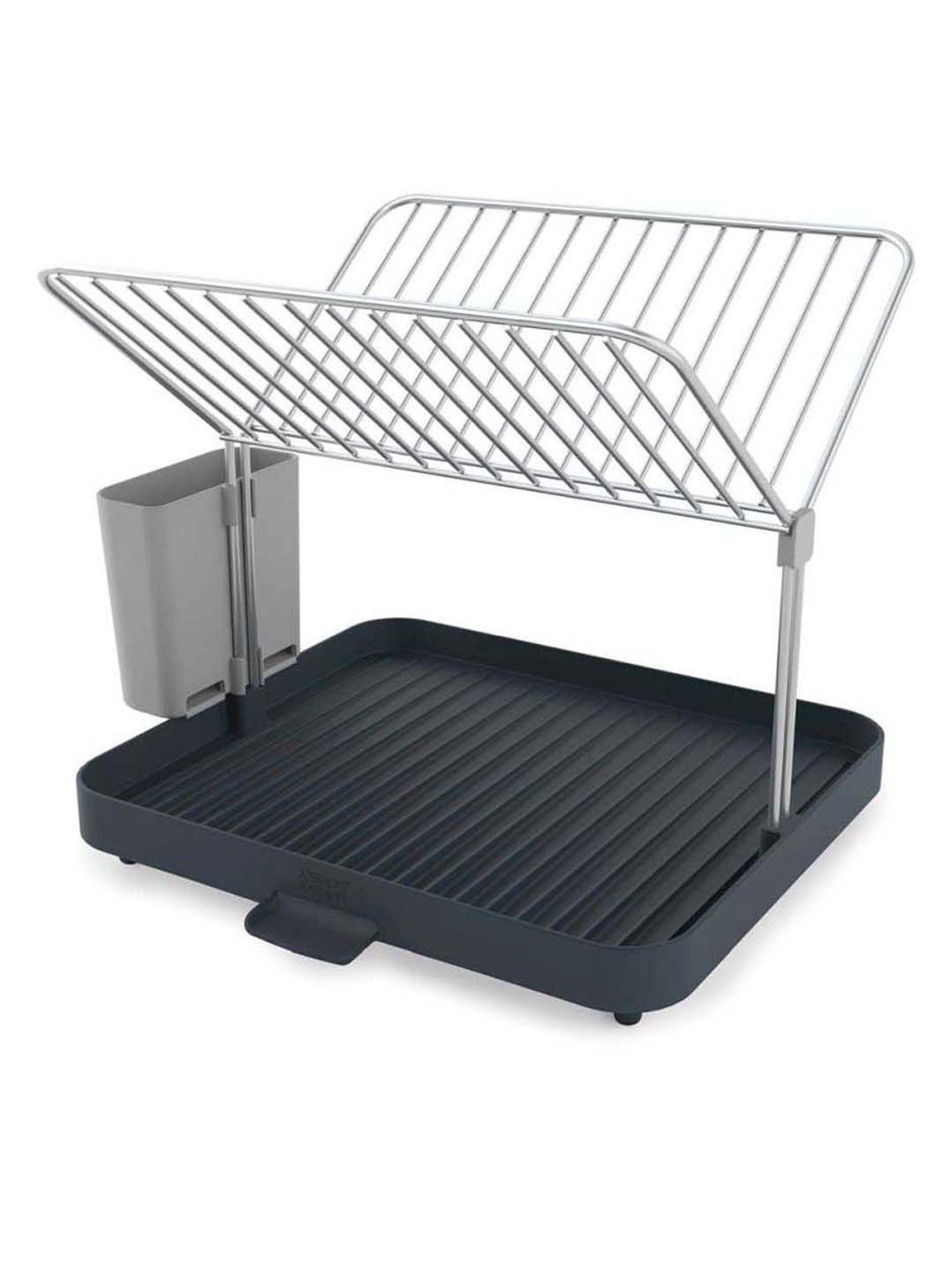 Joseph Joseph Grey Polypropylene Dish Rack And Drain Board With Cutlery Organizer Dish Drainer
