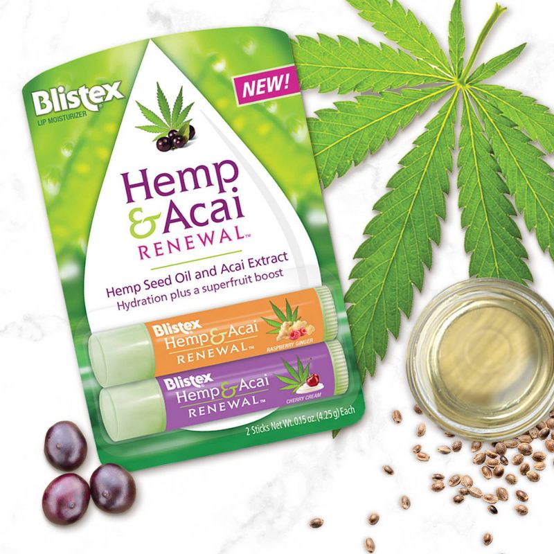 Blistex Lip Moisturizer Hemp & Acai Renewal - 2pk/0.3oz