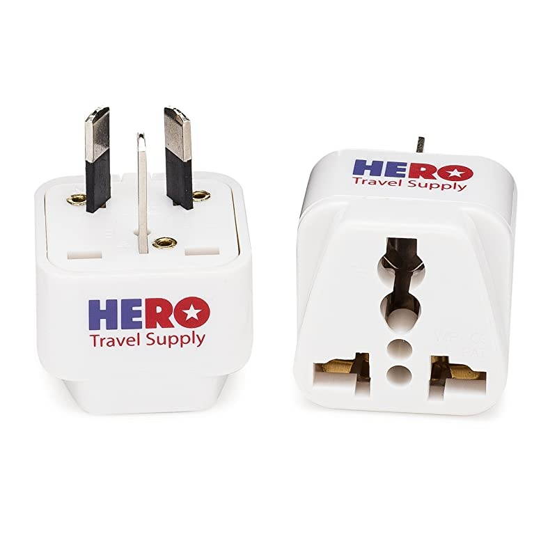 Premium US to Australia New Zealand Power Adapter Plug Type I 3 Pack Grounded Individually Tested in The USA by  Includes Cotton Carry Bag