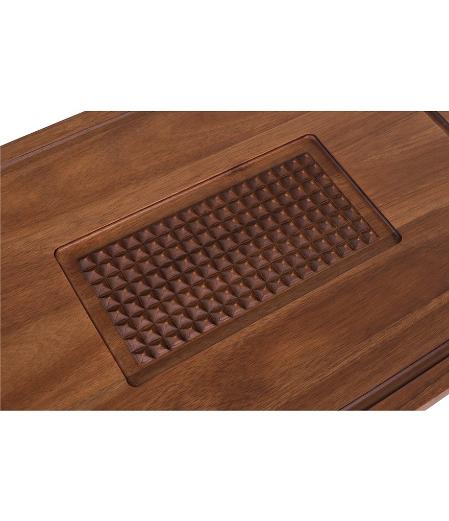 Viking Acacia Carving Board w/ Juice Well & Metal Handles