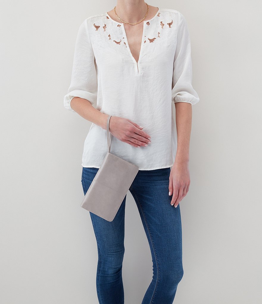 HOBO Link Leather Zip Wristlet