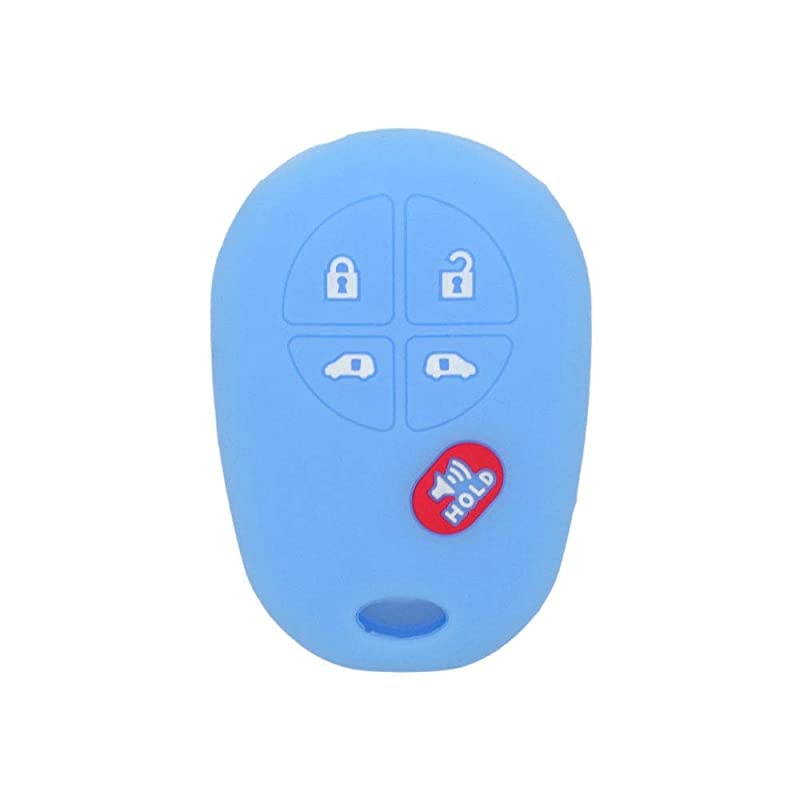 Silicone Cover Protector Case Holder Skin Jacket Compatible with TOYOTA Sienna 4+1 Button 5 Buttons Remote Key Fob CV4423 Light Blue