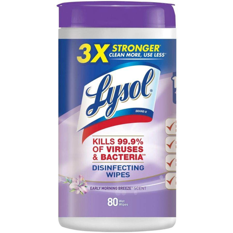 Lysol Disinfecting Wipes Early Morning Breeze 7 x 8 80/Canister 6 Canister/CT