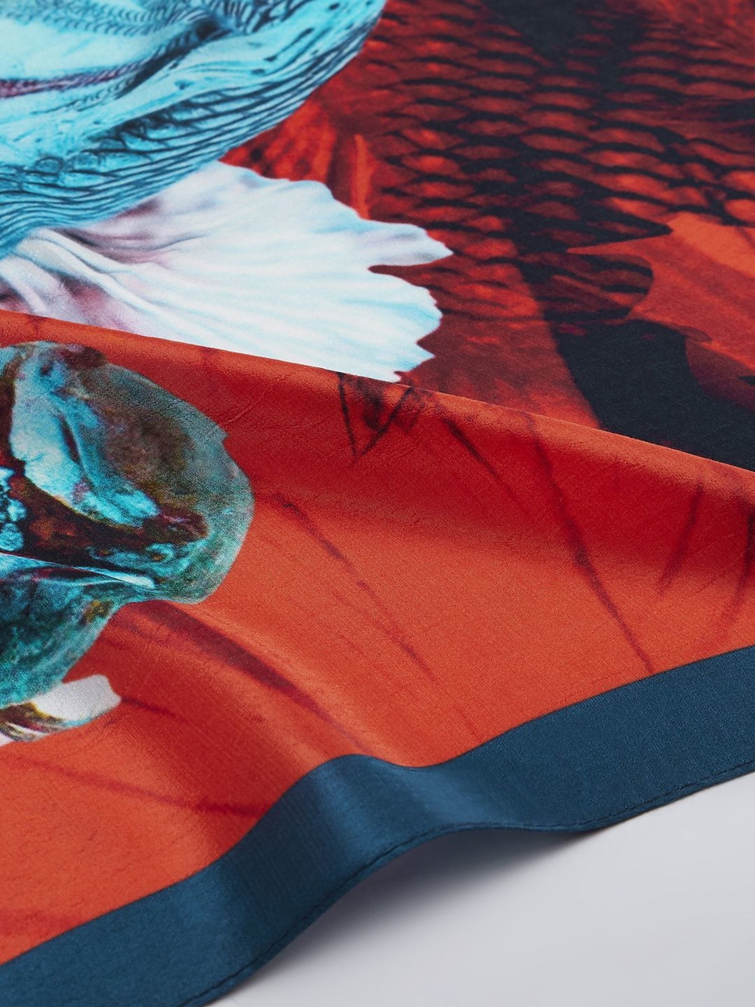 Navyasa by liva Blue & Orange Printed Scarf