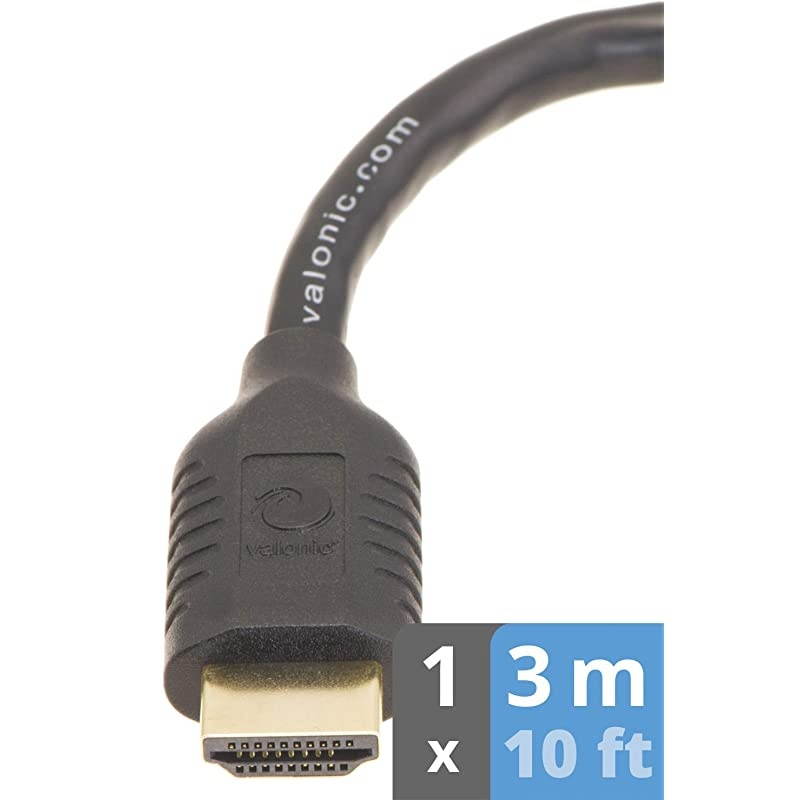HDMI Cable | 10 ft | 4k | Full HD | ARC | high Speed | Ultra HD | ethernet | for TV PS4 Xbox | 30 AWG | Black