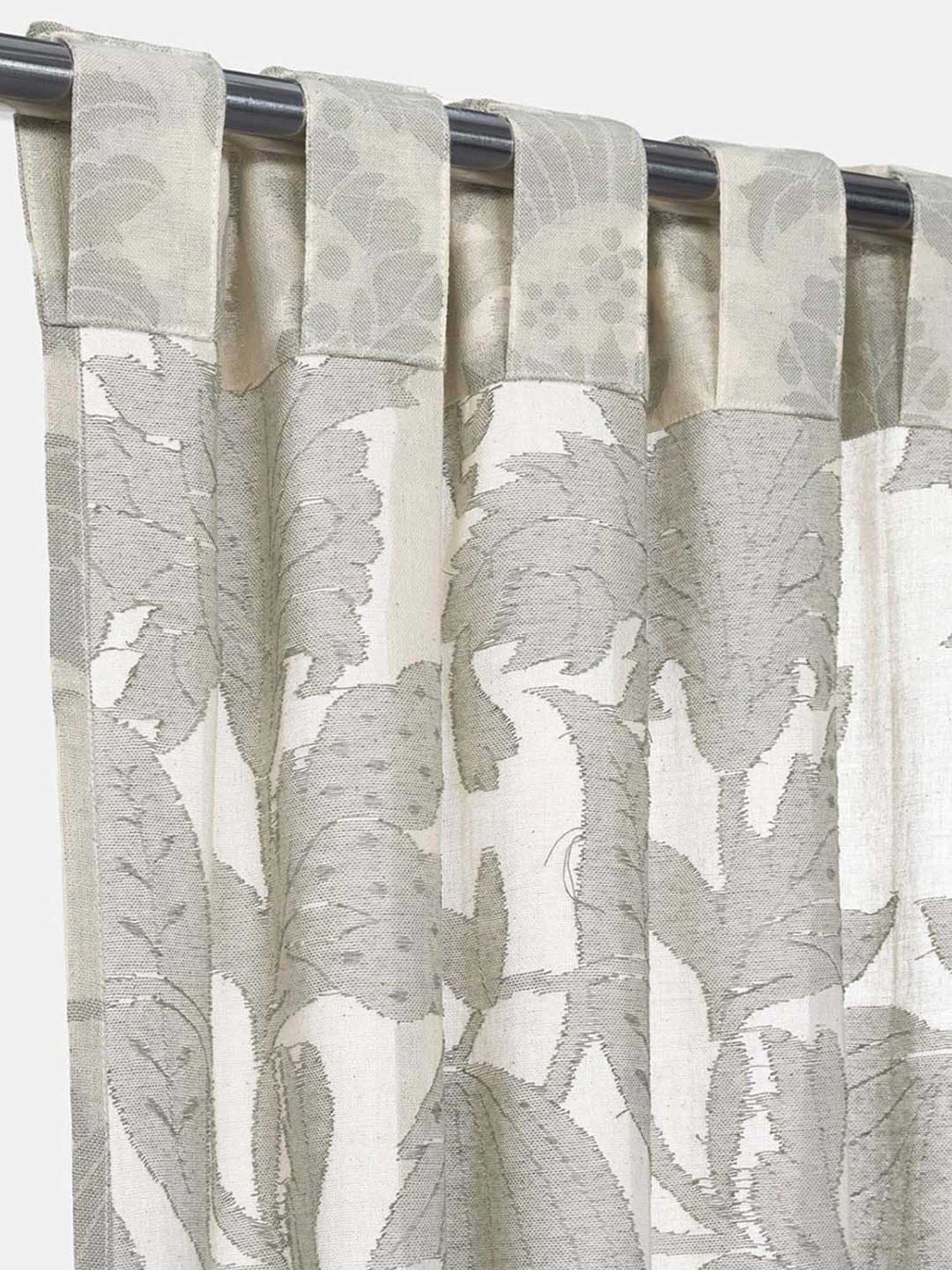 Fabindia Ameera Grey Cotton Cutwork Curtains