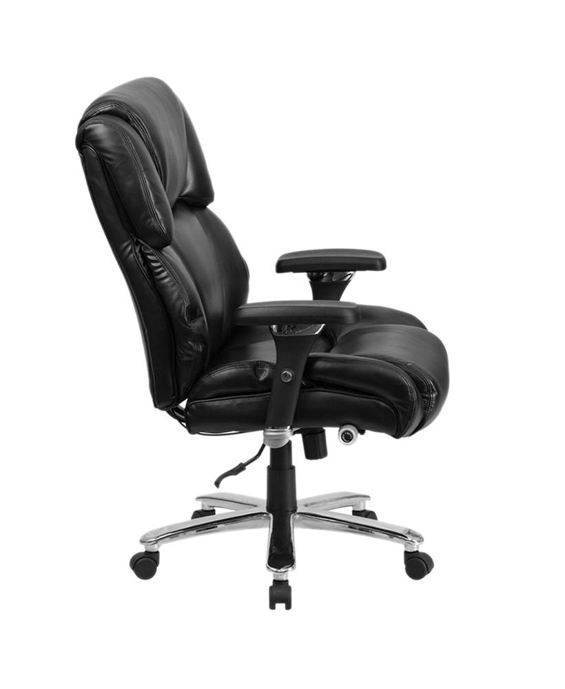 HERCULES Series 24/7 Intensive Use Big & Tall 400 lb. Rated Black LeatherSoft Executive Lumbar Ergonomic Office Chair