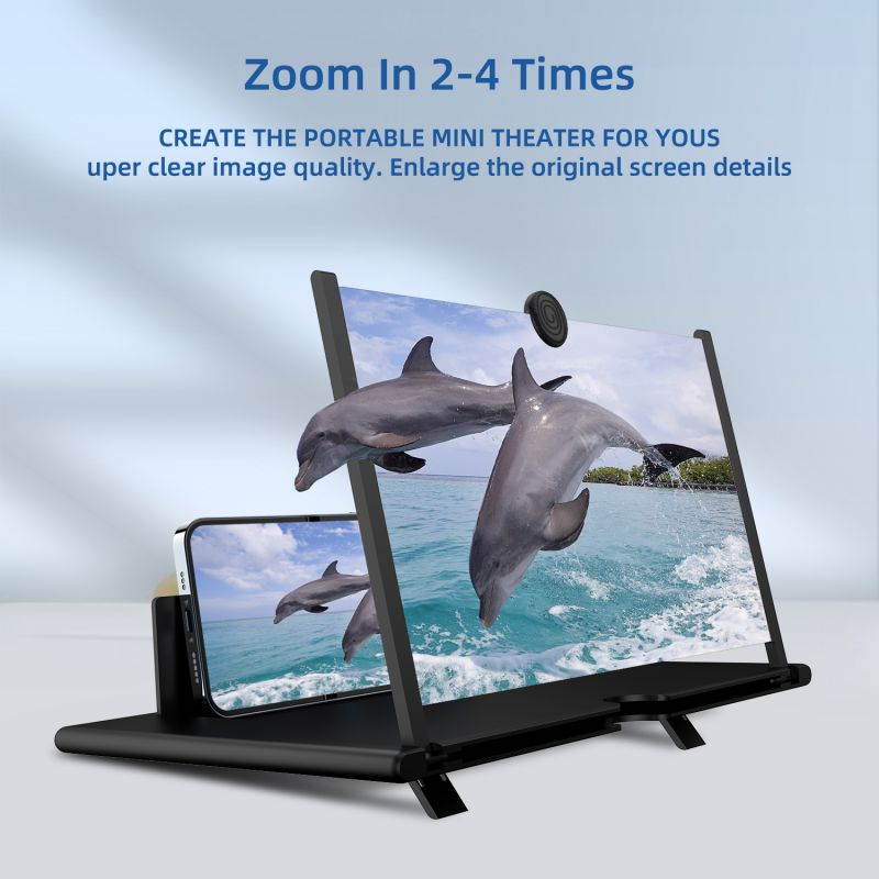 Donwell 12" Mobile Phone Screen Magnifier 3D HD Video Amplifier Pull-out Stand Bracket For Apple iPhone 11/11Pro/11Pro Max/12/12 Pro/12 Pro Max,For Samsung Galaxy Note 20/20 Ultra/Note 10+/10+5G